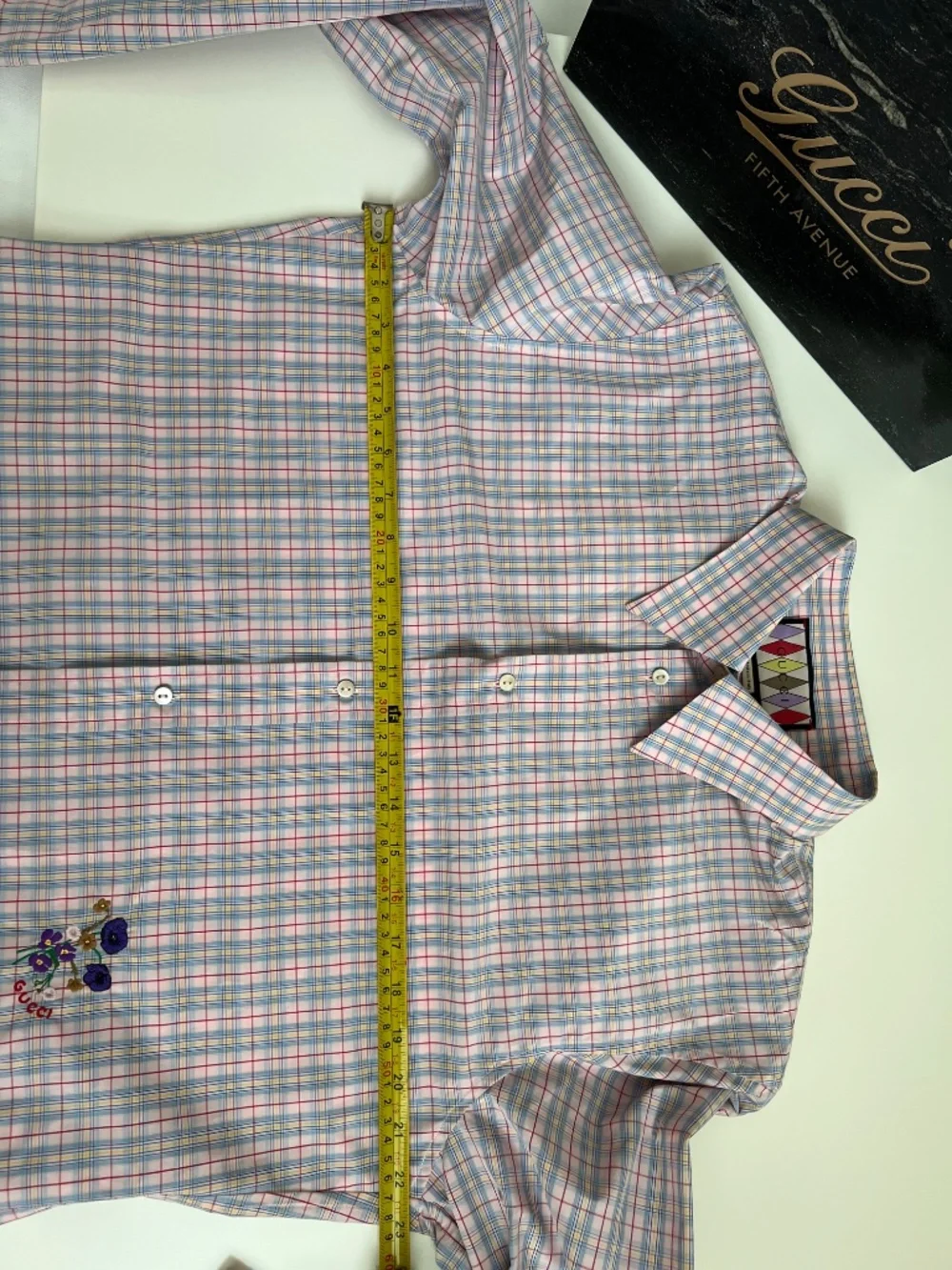 Gucci Men's Shirt size 42 Large 16 1/2 Cotton 50% Polyester 50% Special Logo New